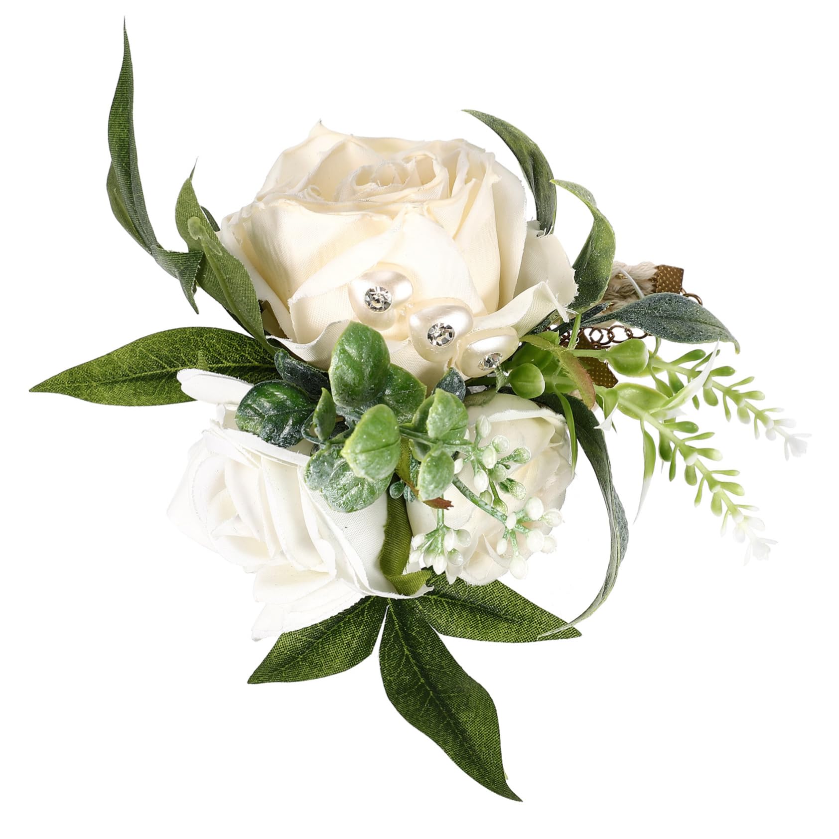 Peigne de mariée voile de mariage et fleur de poignet blanche pour parure de robe de cérémonie