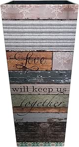 Rebecca Mobili Porta Ombrelli Vintage In MDF E Canvas - Beige/Marrone, 50x20x20 Cm - Foto 6