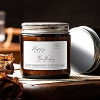 Vista 2 de Velas perfumadas de feliz cumpleaños, vela de soja natural para el hogar, vela en tarro vertida a mano, regalos para mujeres, hombres, familias