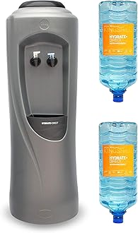 – Hydrate Direct Core Water Cooler Package 1 | Water Dispenser Plus 2 x 15L Bottles of Natural Mineral Water, Ambient & Cold Temperature, Grey/Silver