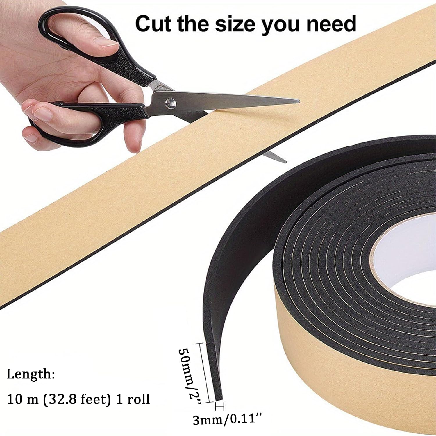 Pipe Wrap Insulation, 33 Ft x 2" x 1/8" Foam Insulation Tape Adhesive, Waterproof Self Adhesive Pipe Insulation Foam Tape for Hot or Cold Water Pipes, HVAC Plumbing AC Lines, Weather Stripping Seal