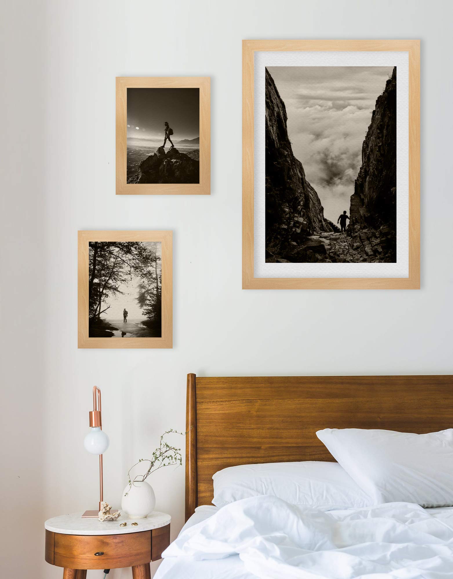 BIRAPA Monaco Bilderrahmen Holz 70x100 cm Buche - Wechselrahmen Bilderrahmen Plexiglas - für Fotos, Bilder & Poster