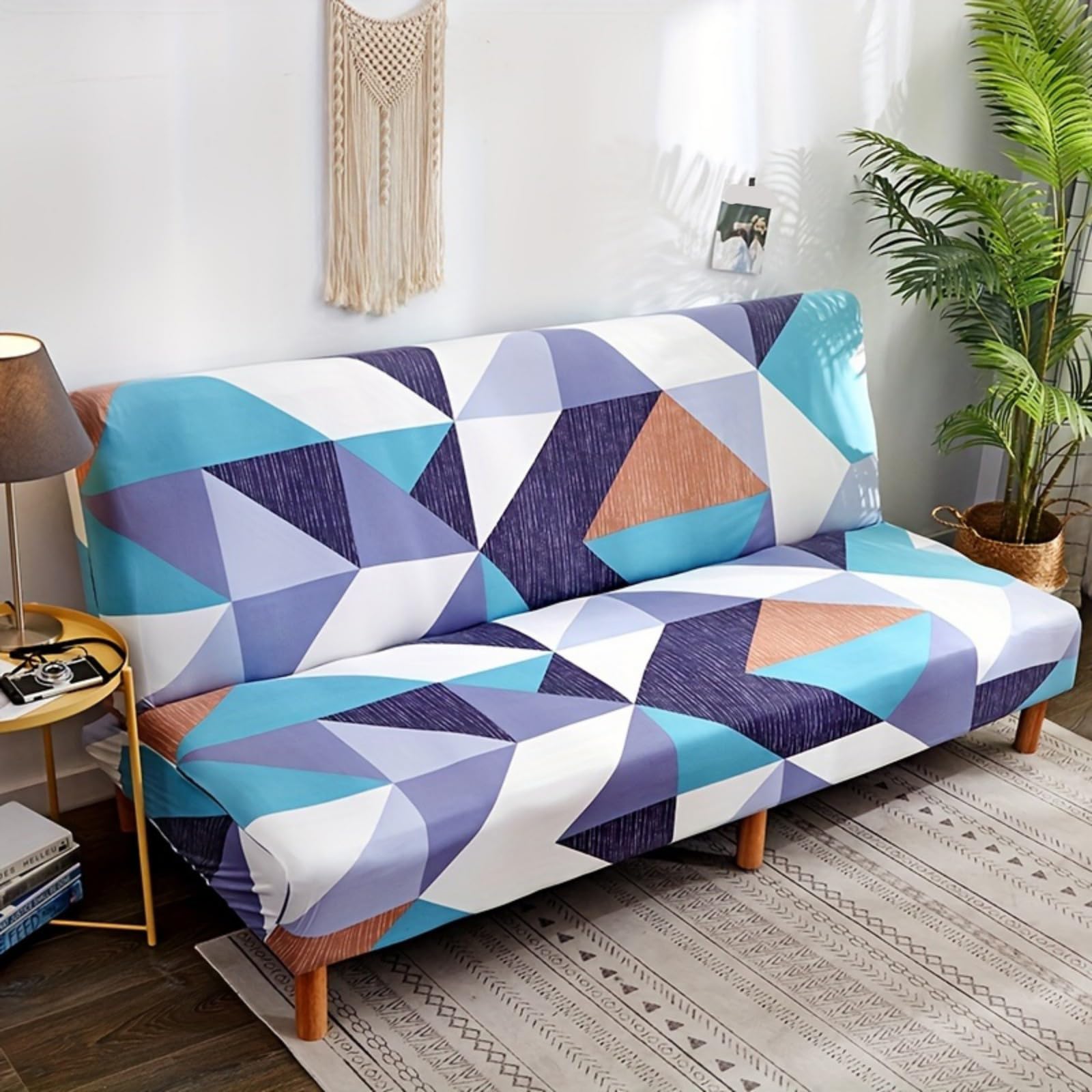 boiszeda Armless Sofa Bed Cover, Spandex Stretch Futon Slipcover(190-210cm)