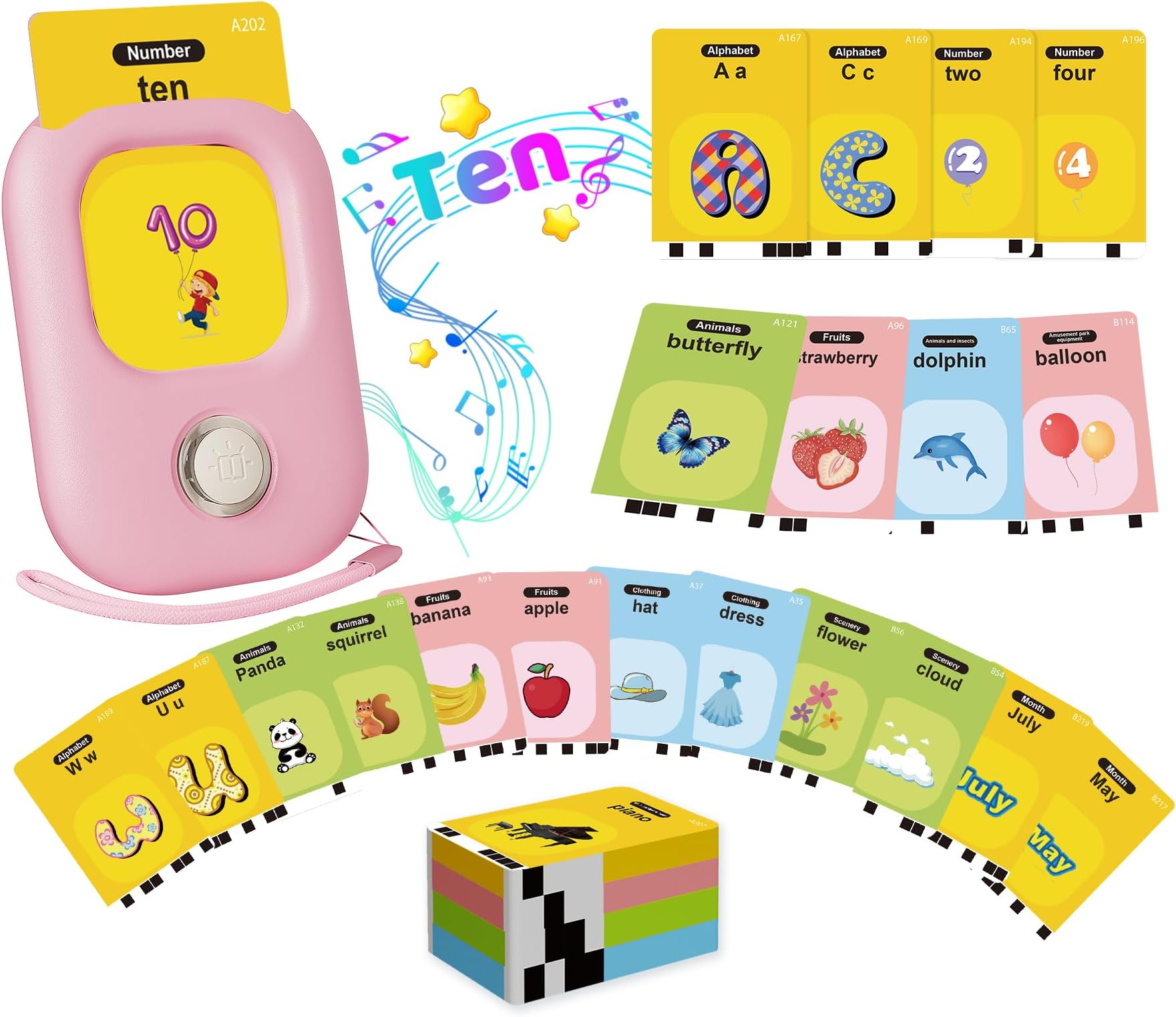shiningstone Toddler Toys for Girls 2-5 Years Old Gifts, Speech Autism Therapy, Talking Flash Cards with 448 Sight Words, Learning Educational Montessori Sensory for Autism Toddlers(Pink)