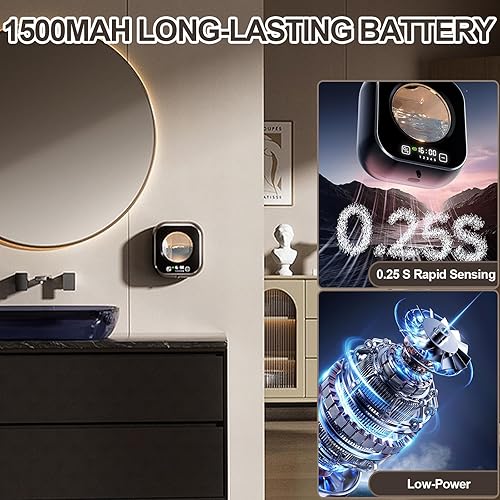 Miniatura 8 de Dispensador automático de jabón, dispensador de jabón de manos inteligente sin contacto de 10.2 fl oz, 5 niveles de jabón ajustables, dispensador de