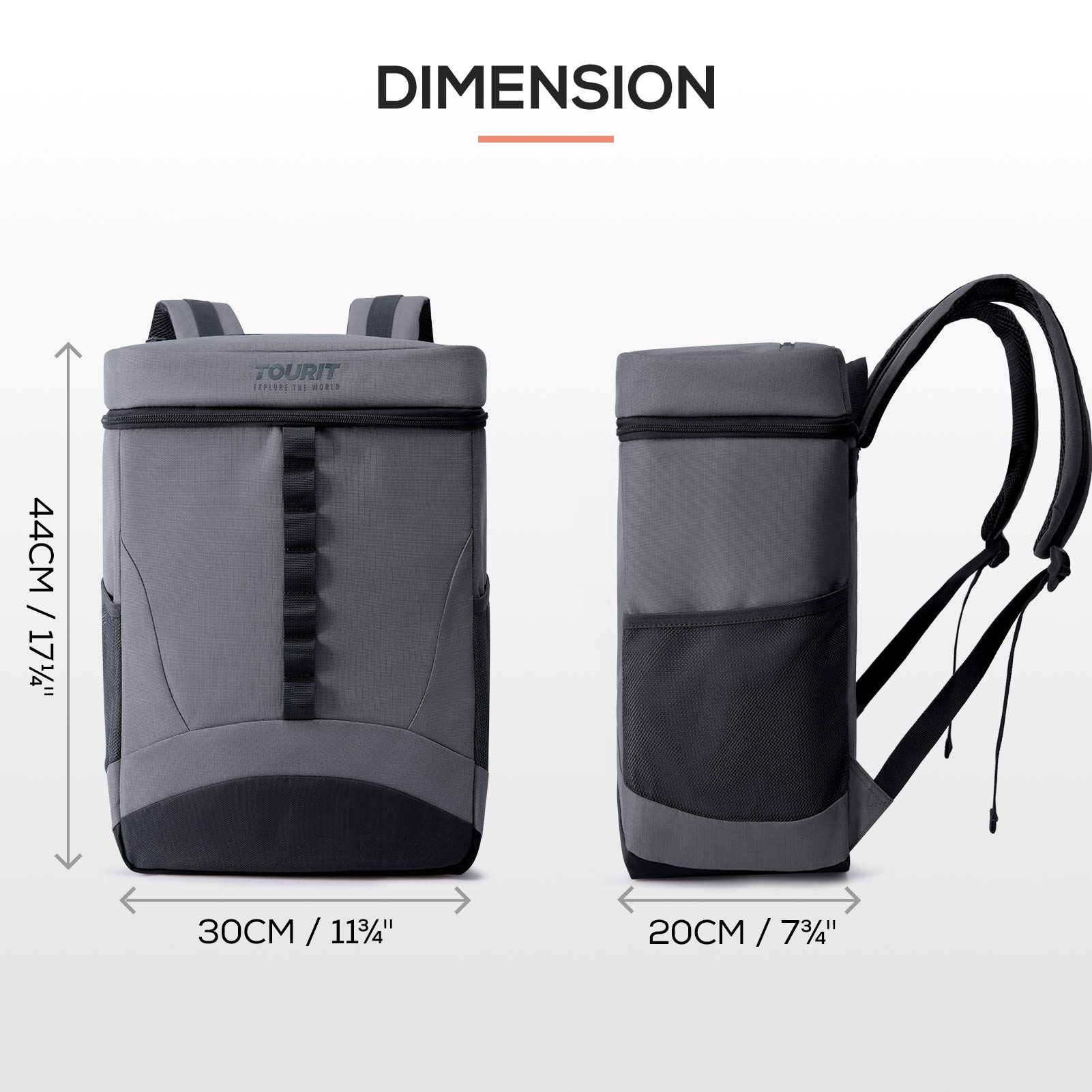 Zaino Isolante TOURIT Zaino Frigo Con Borsa Termica Leggera E Borsa Fresca Per Spiaggia E Campeggio - 9