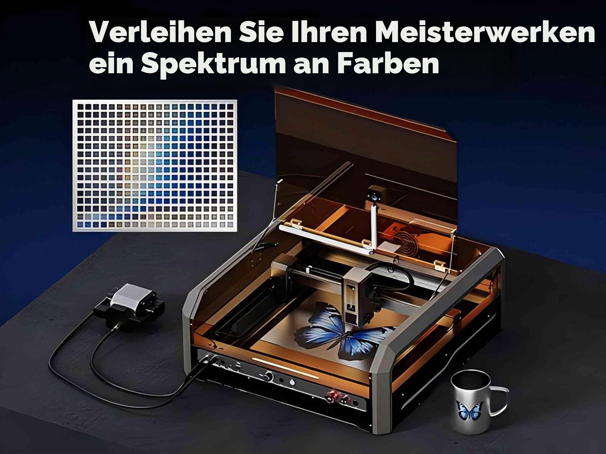 SainSmart 20 W geschlossene Lasergravurmaschine mit Luftunterstützungspumpe, Wabenstruktur, Kamera und Entlüftung, All-in-One-Plug-and-Play-Lasergravurmaschine, Lasersicherheitsklasse 1