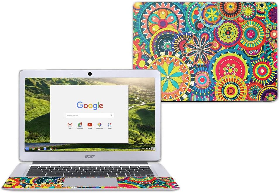 MightySkins Skin Compatible with Acer Chromebook 14" CB3-431 - Flower Wheels | Protective, Durable, and Unique Vinyl Decal wrap Cover | Easy to Apply, Remove, and Change Styles | Made in The USA