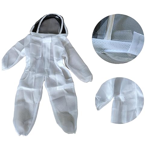 Miniatura 7 de HX APIARY SUPPLIES Traje de apicultura para niños Traje de abeja ventilado con guantes suministros de apicultura (L-3'9''-4'3'')