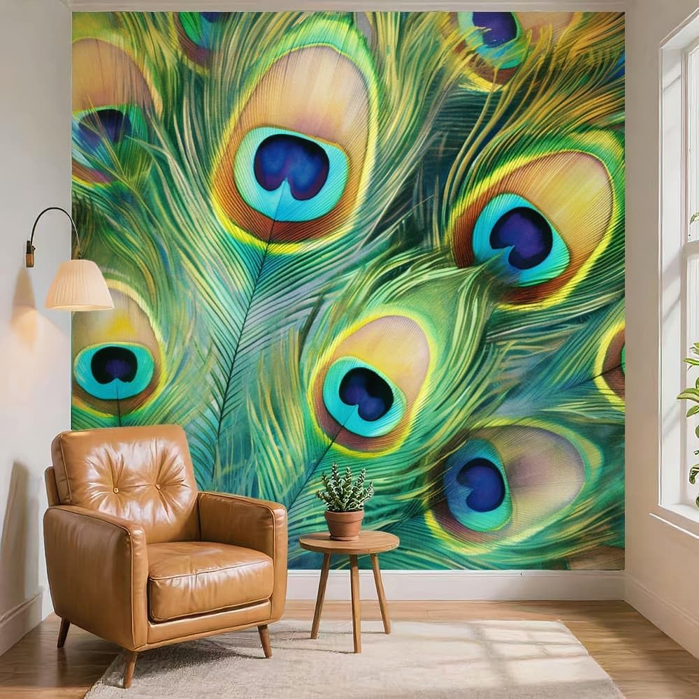 Paw Pióro Paw Malowidła Ścienne Tło Ścienne Nowoczesna Sypialnia Tapeta Panoramiczna 3D Sofa Telewizja Zielona Fototapeta Plakat Dekoracja Salon Tanie 300 x 210 cm