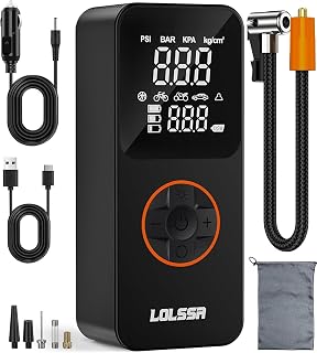 Rnful 150PSI Cordless Tire Inflator Portable Air Compressor Pump for Car Bike Motorcycle Ball - Auto Shut-Off Gauge