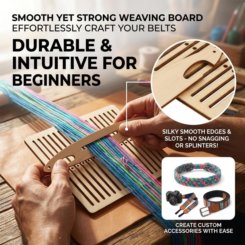 Weaving Kit 2 Pcs Weaving Shuttle Weaving Tools for Loom, Weaving Shuttle Tools Arts Crafts for Bracelet Bag Belt Camera Strap, Weaving Heddle for Beginner
