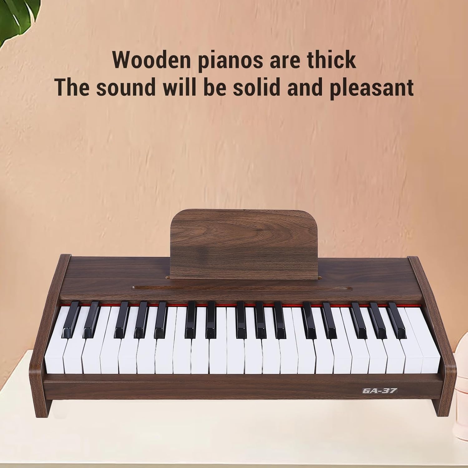 Tastiera Elettronica A 37 Tasti, Tastiera per Pianoforte per Bambini Compatta E Leggera con Finitura Effetto Legno, Strumento Musicale Educativo Giocattolo A 3 Ottave per Principianti Ed Es