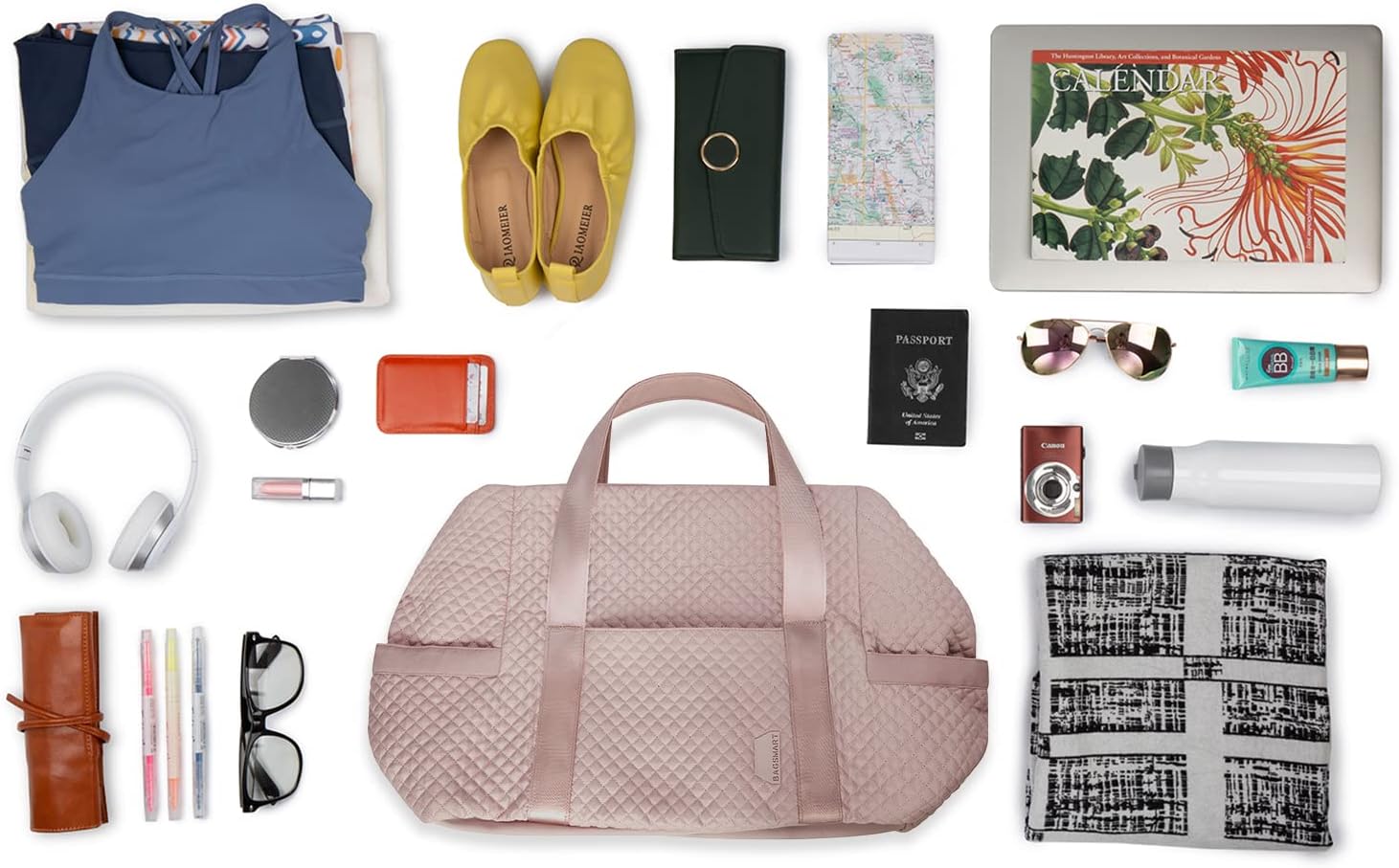  | Travel Duffle bag, BAGSMART Travel Sport Duffle Bag Carry On Bag Large Overnight Bag for Women, Pink | Travel Duffels