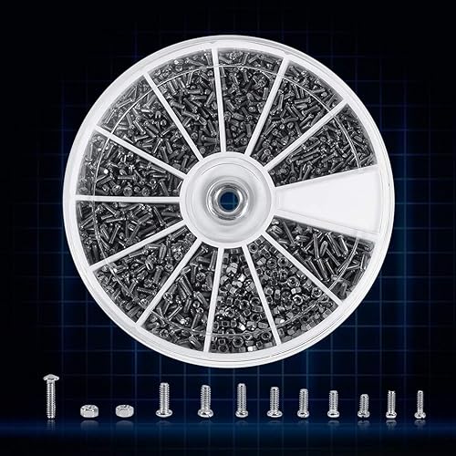 Miniatura 8 de 12 tipos M1 M1.2 M1.4 M1.6 Kit surtido de tornillos pequeños  Juego de mini tornillos Kit de reparación de herramientas de mano para lentes, laptop,