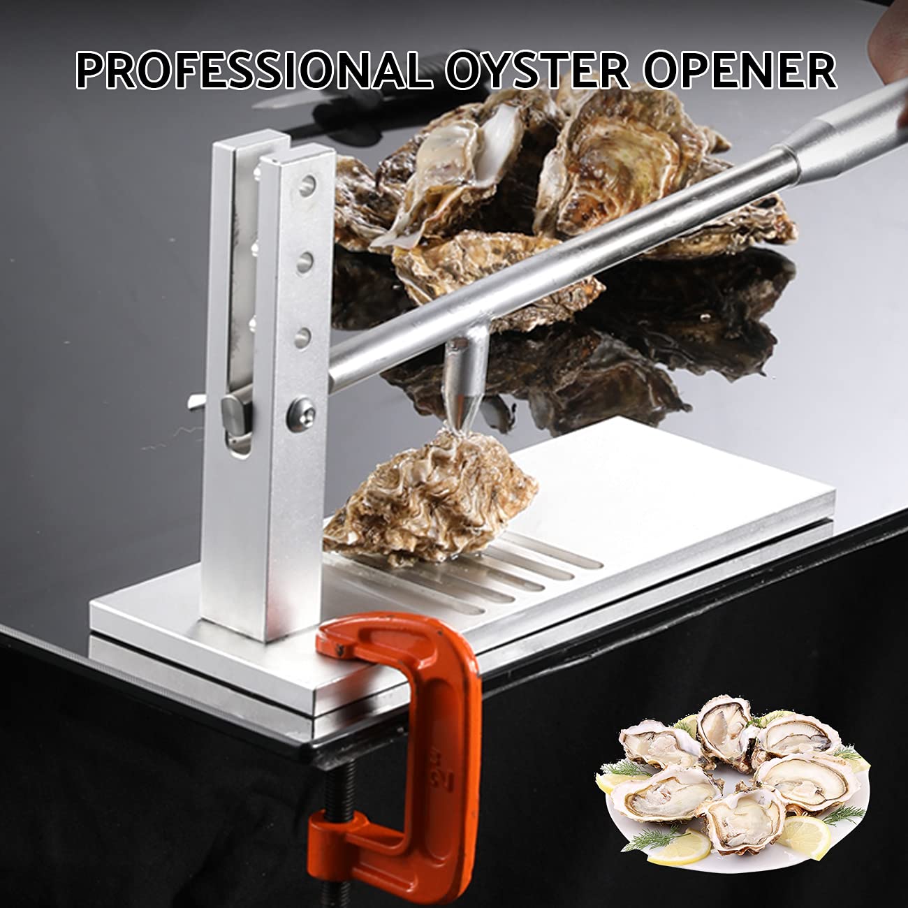 Oyster Shucker in Acciaio Inossidabile, Apri ostriche antiruggine, con Impugnatura Antiscivolo, Posizione Regolabile, per Ristorante, Hotel, supermercato, Negozi di Pesce