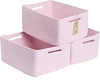 Vista 32 de Cestas grandes de almacenamiento para estantes, contenedores organizadores de armario para ropa, mantas, toallas, guardería de bebé, cestas