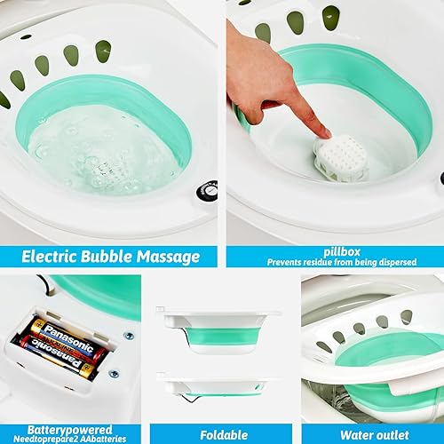 Miniatura 5 de G GREENLY-AG Bañera de sentarse, baño de asiento para inodoro, baño eléctrico para hemorroides, hombres y mujeres, cuidado posparto, baño portátil