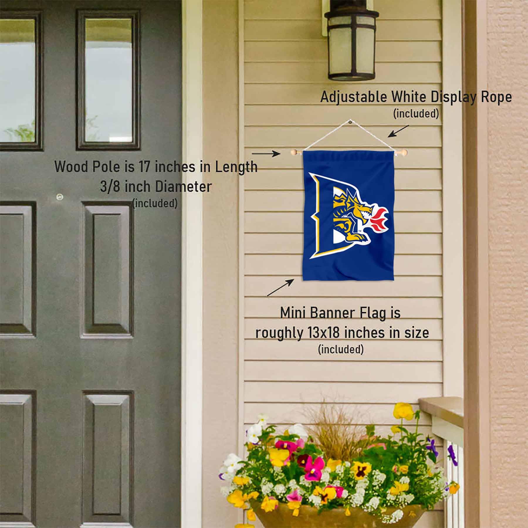 College Flags & Banners Co. Drexel Dragons Banner For Windows, Doors, And Walls