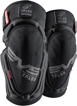 EVS TP199 Travis Pastrana, Moto Knee/Shin Guard, Reactive Memory Foam | CE Level 2 knee protection w/ RMF impact foam, breathable air mesh, stabilizer sleeve, silicone grippers, polyflex shin guard