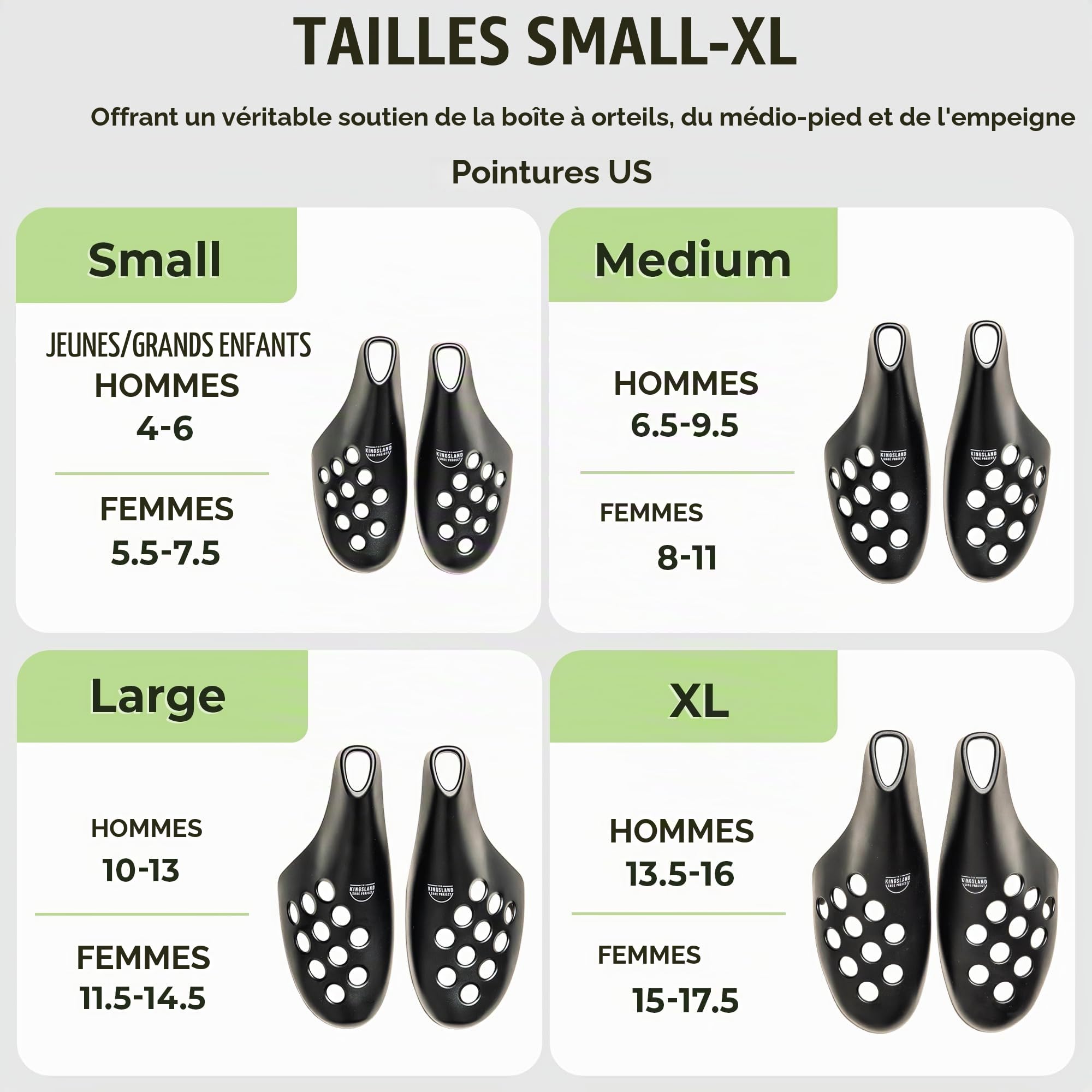 The Kingsland Shoe Project Embauchoirs Homme/Femme – Fresh Flow Embauchoirs en Plastique de Voyage pour Baskets & Bottes (M/L)