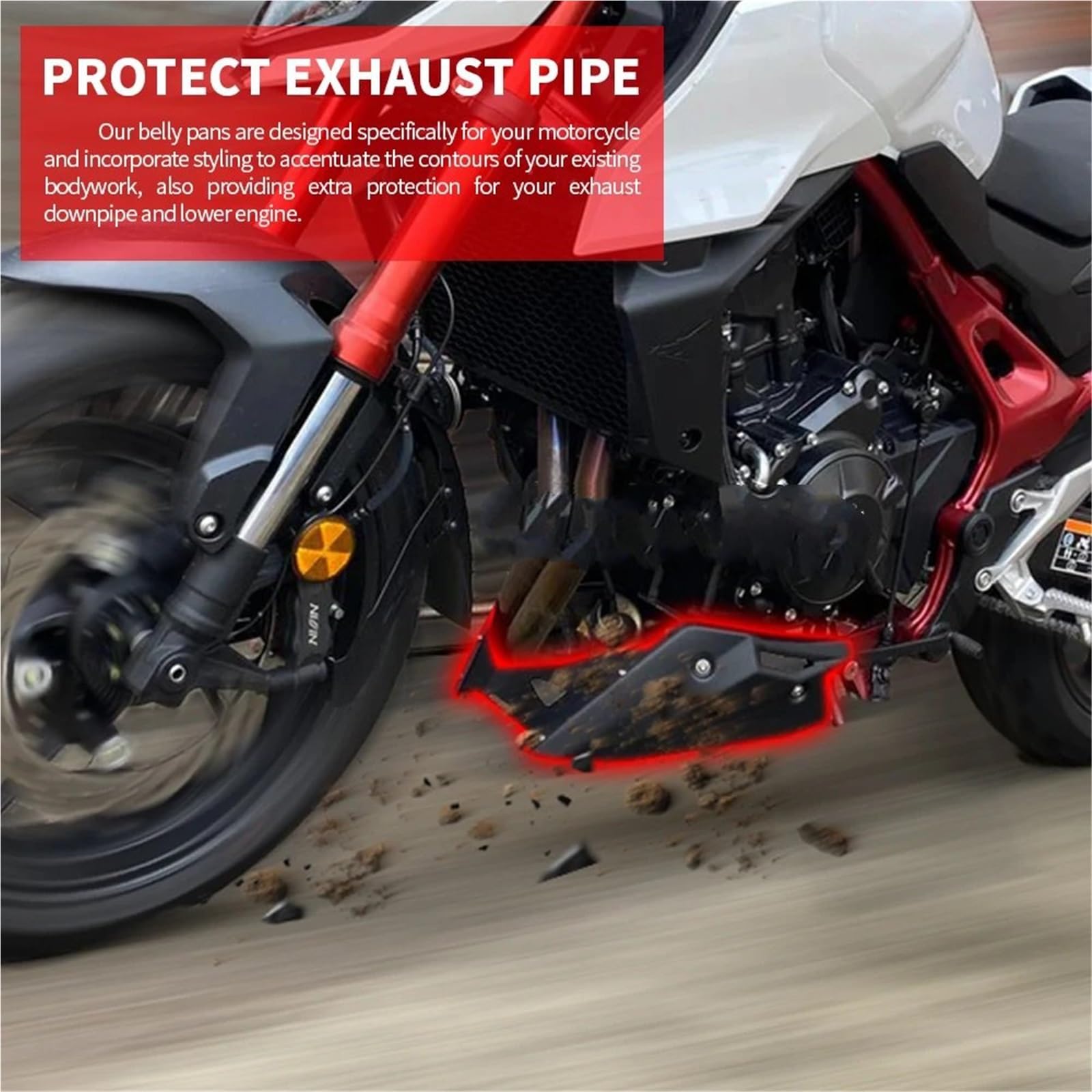 Spoiler per Labbro Adatto per Honda CB750 Hornet CB 750 2023- Accessori per motociclette Puntale Puntale Motore Inferiore Telaio Spoiler Carenatura Accessori per Motociclo(Black)