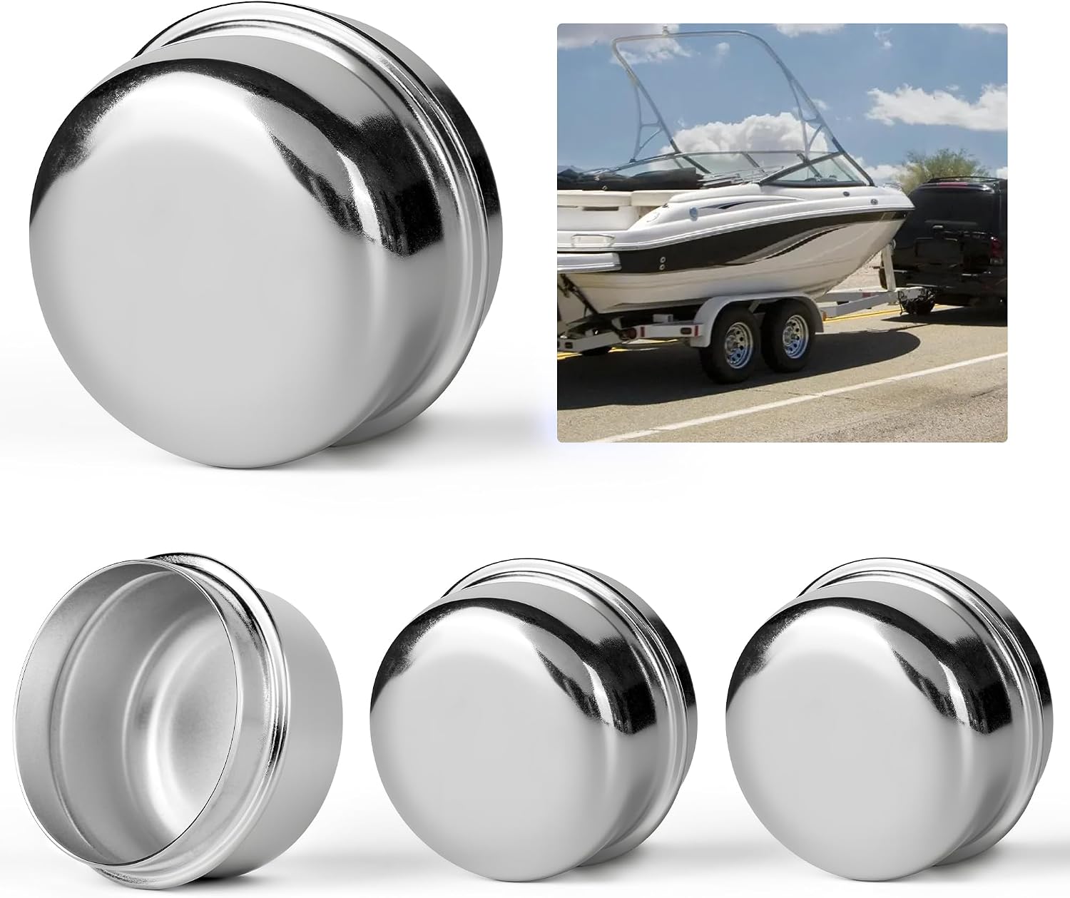 4 Pcs 1.98" Trailer Axle Dust Caps Hub Bearing Dust Cap Bolt Metal Trailer Axle Wheel Bearing for Most 2000 to 3500 Pound Axles Dexter EZ Lube Trailer Camper RV Boat Wheel Center Grease Cover