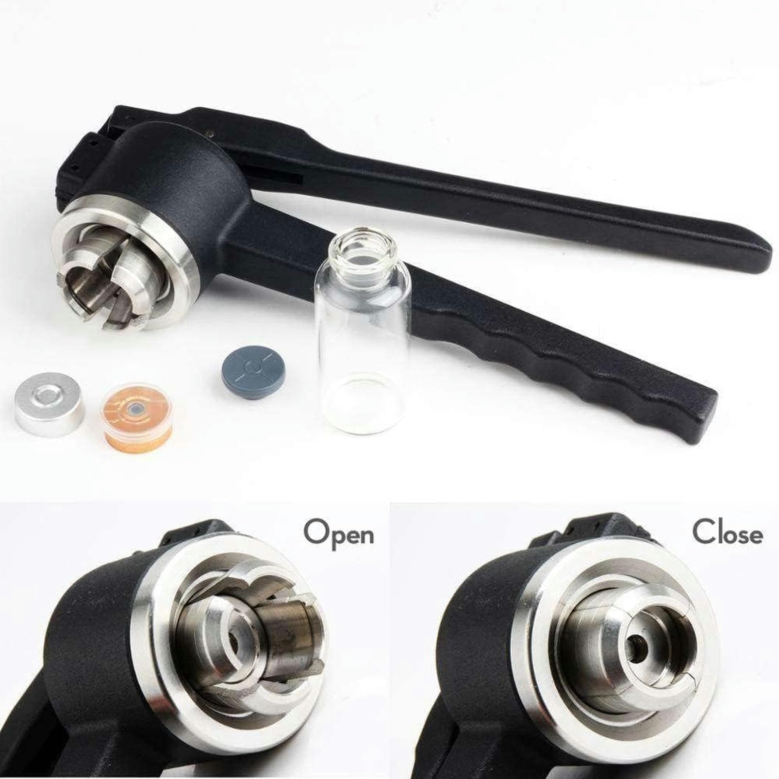 8-32 Mm Alicates para Tapar Viales, Máquina De Sellado Manual, Acero Inoxidable/Buen Sellado/Hermeticidad Ajustable, para Cubierta Completa De Aluminio,32mm