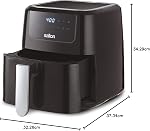 Salton Digital Air Fryer XL, 5 L/5.3 Qt, 8 Pre-Programmed Functions for Oil Free Frying with Temperature Control & Overheat Protection, Black (AF2085)