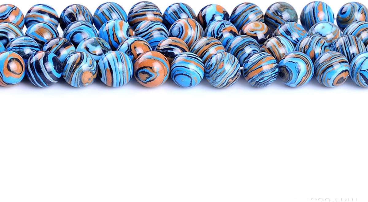 Round Shape Stone Loose Beads Gemstone DIY Bracelet Necklace for Jewelry Making (Blue Synthesis Malachite Stone, 6mm) - Image 4