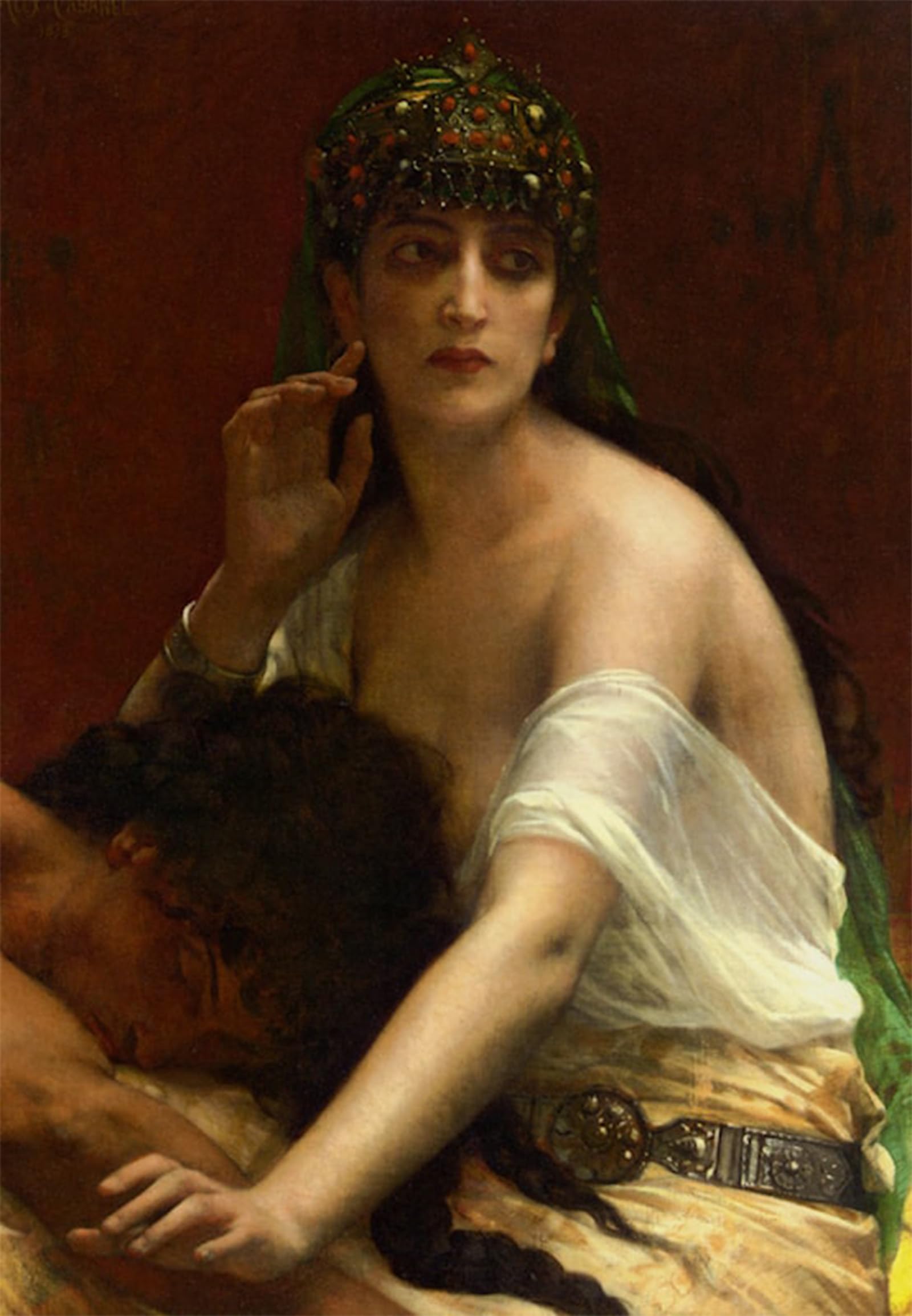 POSTERIIk Vintage Classic Picture Landscape Artwork Samson and Delilah by Alexandre Cabanel Portrait Canvas Painting for Office Home Decor 60x90cm
