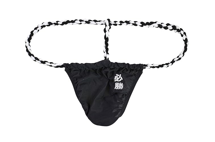 Newsywell Mens T-Back Cotton Thongs Sumo G String Low Rise Bikini Briefs Underwear - X-Large - Black