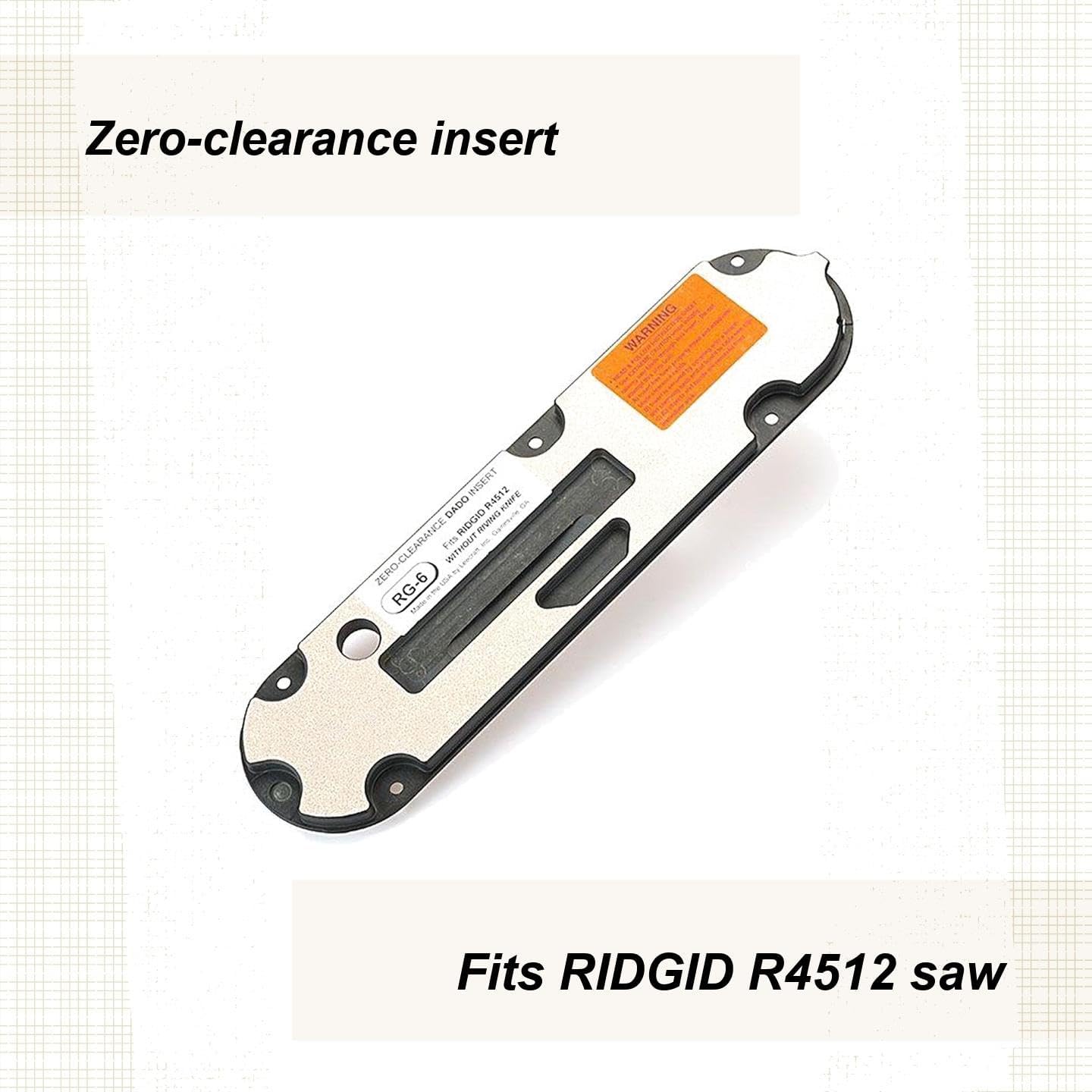 Leecraft Ridgid R4512 Table Saw Zero-Clearance Dado Insert
