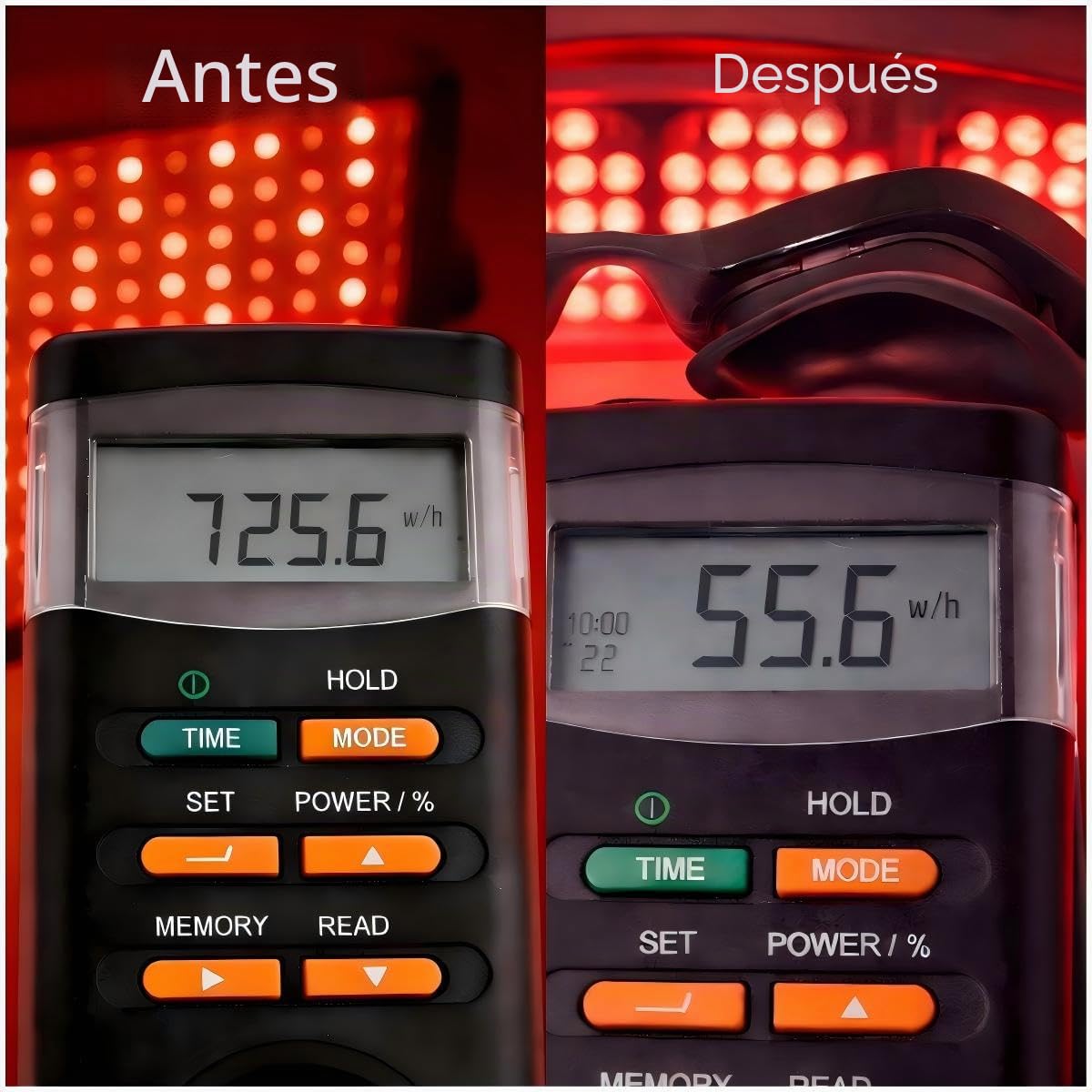 Gafas de protección para solárium 200–2000 nm, gafas de seguridad para IPL, LED y luz roja, lentes con cordón ajustable de 40 cm, incl. estuche y paño de limpieza