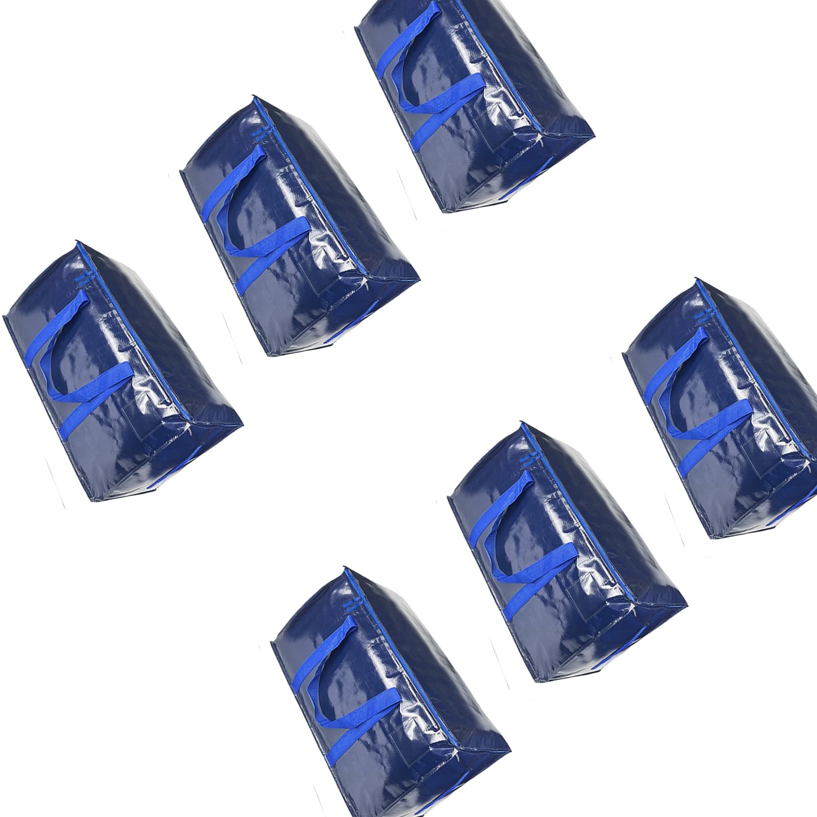 Of 6 Foldable Moving Bags with Reinforced Handles for Home Relocation and Compact Storage and Underbed Use