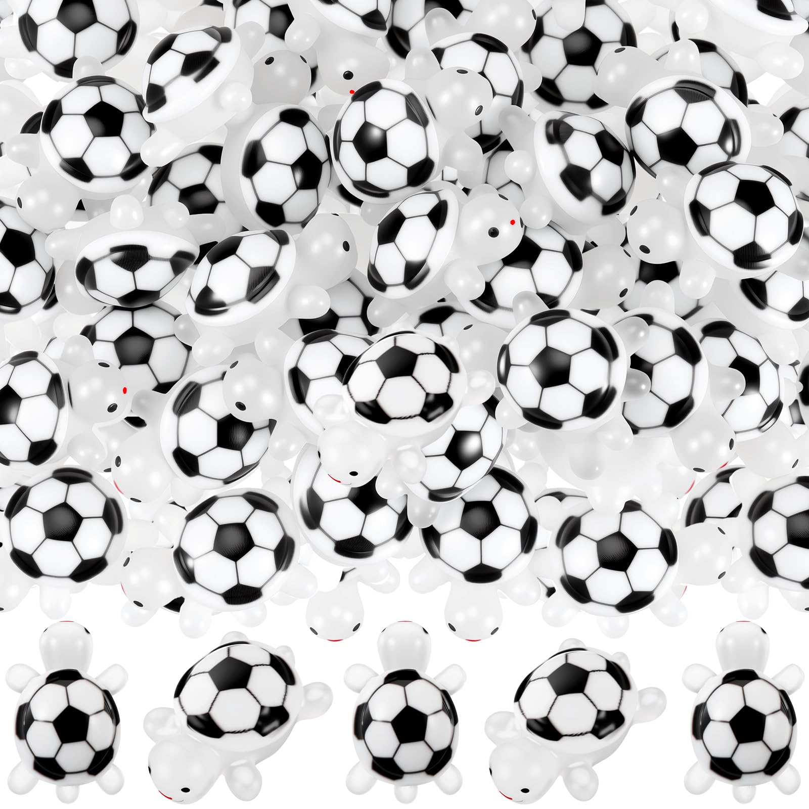 Bucherry 100 Pcs Soccer Themed Mini Resin Turtle Tiny Turtle Figurine Bulk