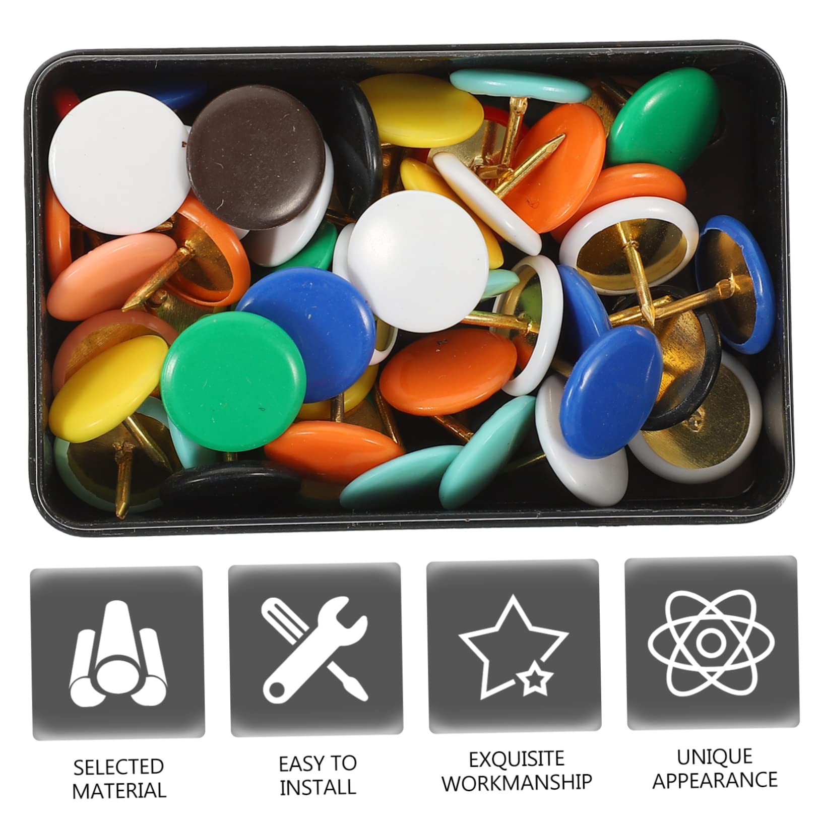 ABOOFAN 500piezas Chinchetas Coloridas para Tableros Alfileres Decorativos Reutilizables para y Escuela