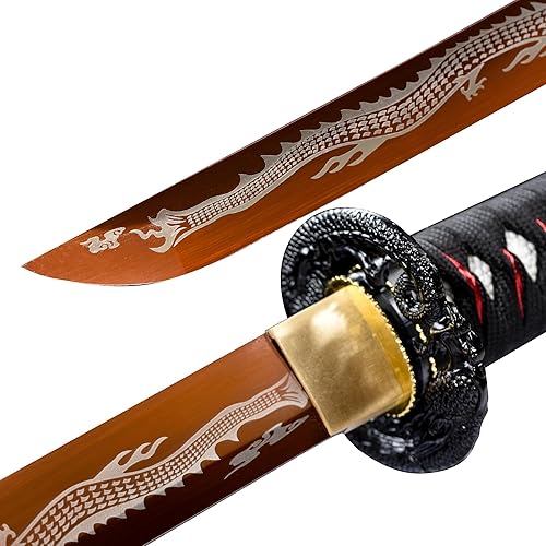 Miniatura 4 de Katana de acero frío de alto carbono 10451060, espadas samuráis japonesas tradicionales forjadas a mano, armas reales afiladas, espiga completa,