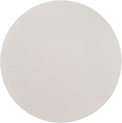 Kindling Kreative Paquete de 2 lienzos redondos en blanco de 12 pulgadas para pintar. Gesso blanco de titanio con triple revestimiento y preestirado