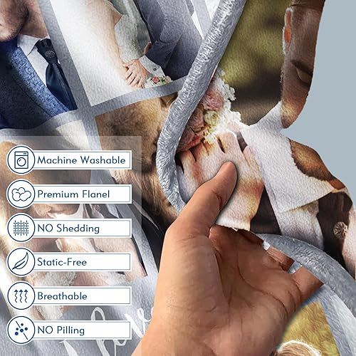 Miniatura 3 de Regalos para parejas, manta personalizada de doble cara con fotos, texto, regalos personalizados para novio, novia, manta personalizada de franela