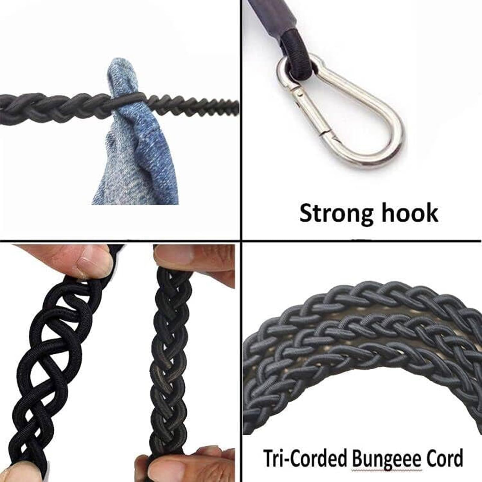 Retractable Portable Clothesline for Travel Tri-Braided Line with Strong Suction Cups and Metal Hooks - Image 3