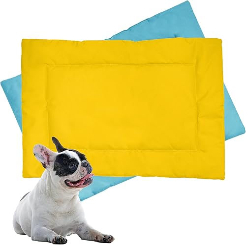 Miniatura 19 de Downtown Pet Supply Almohadilla para jaula de perro, azul y bígaro, XS, impermeable, tela de nailon Ripstop, a prueba de mordidas, lavable a máquina