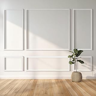 RELIANCER Peel and Stick Wall Molding Kit,34PCS Pre-Cut Door Molding Panels,3D Moulding Wainscoting Panel,Self Adhesive Walls Moulding Trim,Wall Modular Frames for Interior Walls Decor Home Bedroom