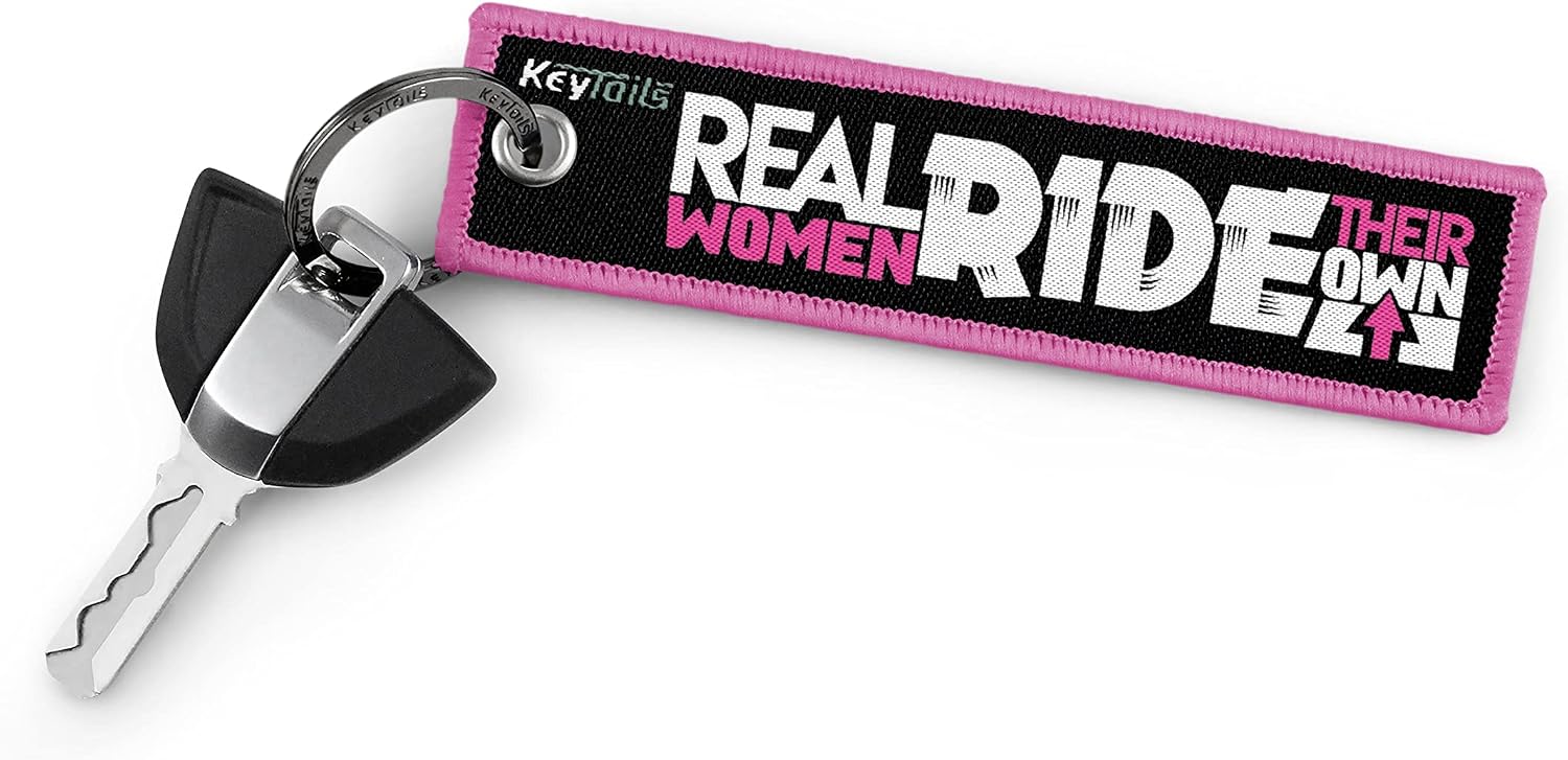 KEYTAILS Keychains, Premium Quality Key Tag for Motorcycle, Scooter, ATV, UTV [Real Women Ride Their Own]