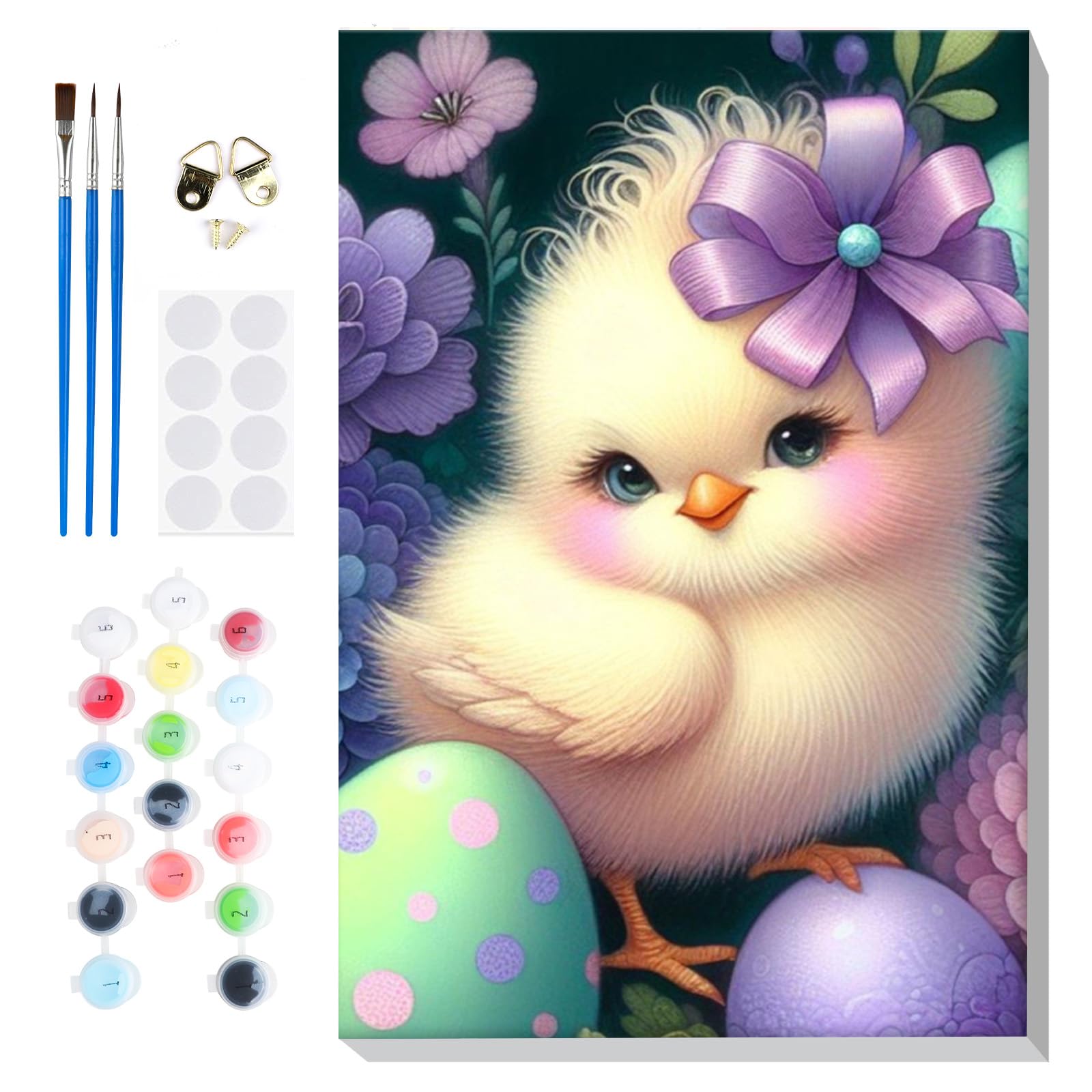 Lxmsja Pintar por Numeros Pato Adultos con Marco, DIY Cuadros para Pintar Pascua Colorear por Números Lienzos, Pintura Acrilica Manualidades Adulto Decoracion Hogar Pared 20x30cm — view 21