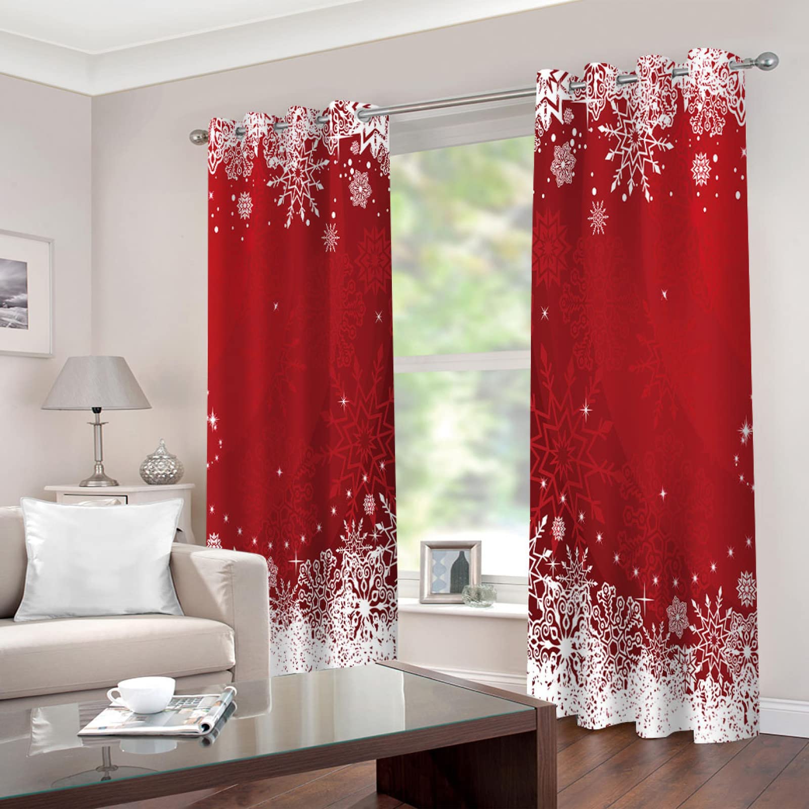 Odot Weihnachts Blackout Vorhang Mit Ösen - 3D Druck Verdunkelungsvorhang 120x200cm