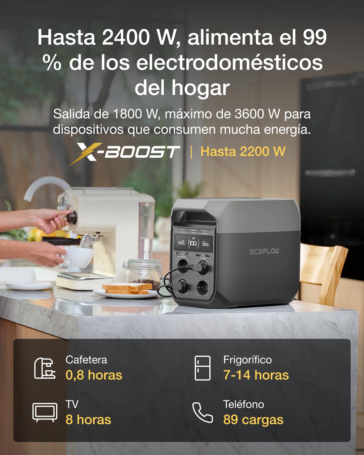 Estación de energía portátil EF ECOFLOW DELTA 3, generador solar de 1024 Wh, batería LiFePO4, carga rápida del 0 a 70% en 30 minutos, ampliable a 5 kWh, con SAI para el hogar, campings y caravanas