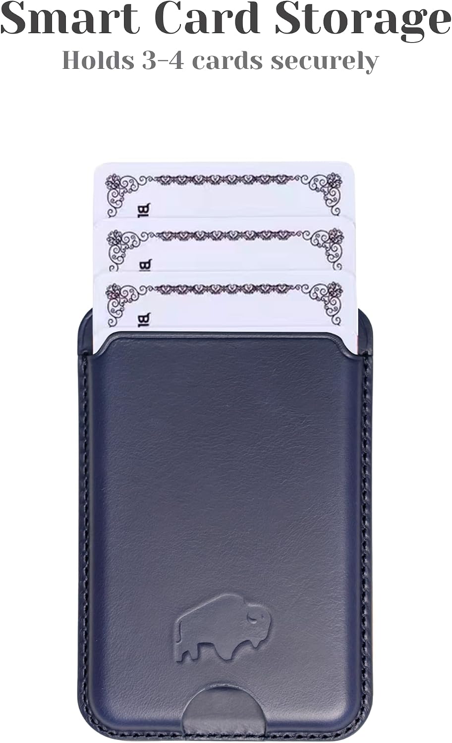 BLACKBROOK Leather Wallet for MagSafe, Duke Slim Full Grain Leather Card Holder, Holds up to 3 Cards, RFID Protection & Easy Access