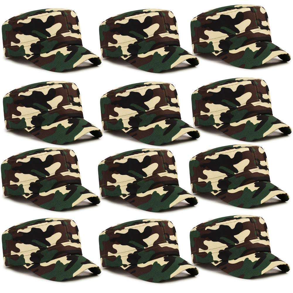 ZffXH Commercio all'Ingrosso 6/12 Pack Camouflage Tactical Army Hat Estate Militare Cadetto Baseball cap,Flat Top