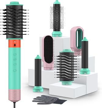 Blow Dryer Brush 6-in-1, Professional Hot Air Styler with Negative Ion, 110000RPM High-Speed Auto-Curlers Hair Styler-Fast Drying, Hot Air Brushes for Curling Volumizing Straightening No Heat Damage